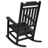 Flash Furniture Winston All-Weather Rocking Chair in Black Faux Wood, PK2 2-JJ-C14703-BK-GG